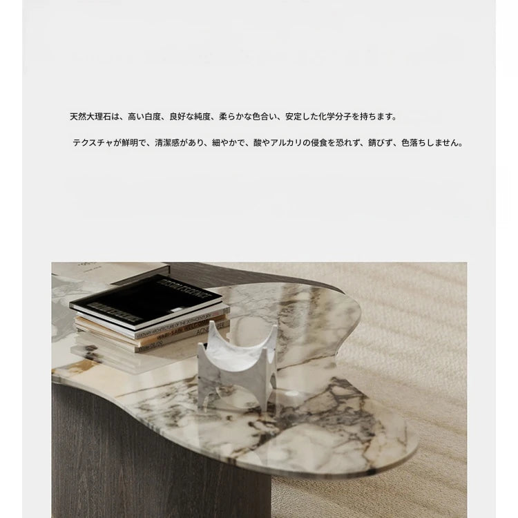 モダンデザインの大理石センターテーブル - スタイリッシュなリビングルーム用家具 fmfd-5075