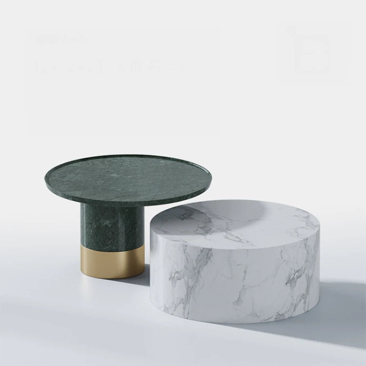 モダン大理石センターテーブル|ステンレスベース付き|リビングルームデザインに最適|ディスプレイや収納に便利 fmfd-5076
