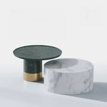 モダン大理石センターテーブル|ステンレスベース付き|リビングルームデザインに最適|ディスプレイや収納に便利 fmfd-5076