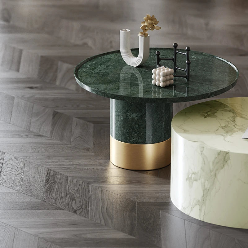 モダン大理石センターテーブル|ステンレスベース付き|リビングルームデザインに最適|ディスプレイや収納に便利 fmfd-5076
