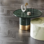 モダン大理石センターテーブル|ステンレスベース付き|リビングルームデザインに最適|ディスプレイや収納に便利 fmfd-5076