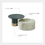 モダン大理石センターテーブル|ステンレスベース付き|リビングルームデザインに最適|ディスプレイや収納に便利 fmfd-5076