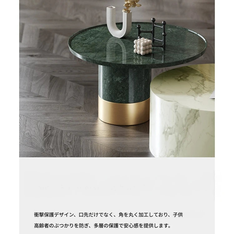 モダン大理石センターテーブル|ステンレスベース付き|リビングルームデザインに最適|ディスプレイや収納に便利 fmfd-5076