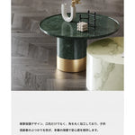 モダン大理石センターテーブル|ステンレスベース付き|リビングルームデザインに最適|ディスプレイや収納に便利 fmfd-5076