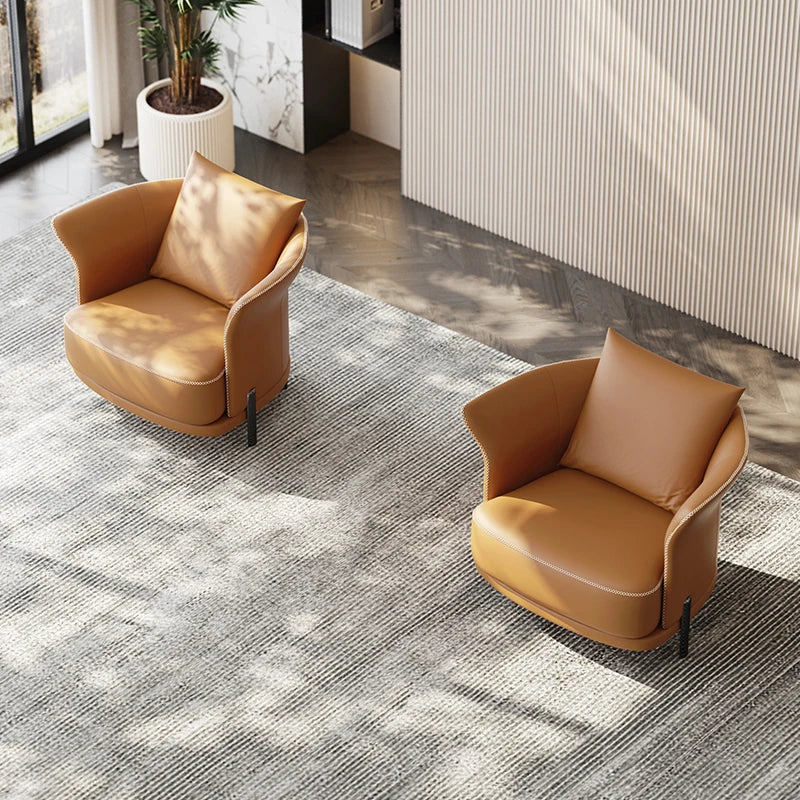 無垢材と本革使用のスタイリッシュチェア|リビングや書斎に最適な快適な座り心地 fmfd-5077