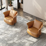 無垢材と本革使用のスタイリッシュチェア|リビングや書斎に最適な快適な座り心地 fmfd-5077