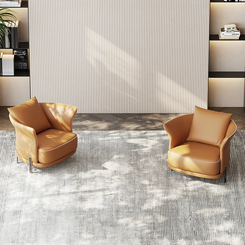 無垢材と本革使用のスタイリッシュチェア|リビングや書斎に最適な快適な座り心地 fmfd-5077