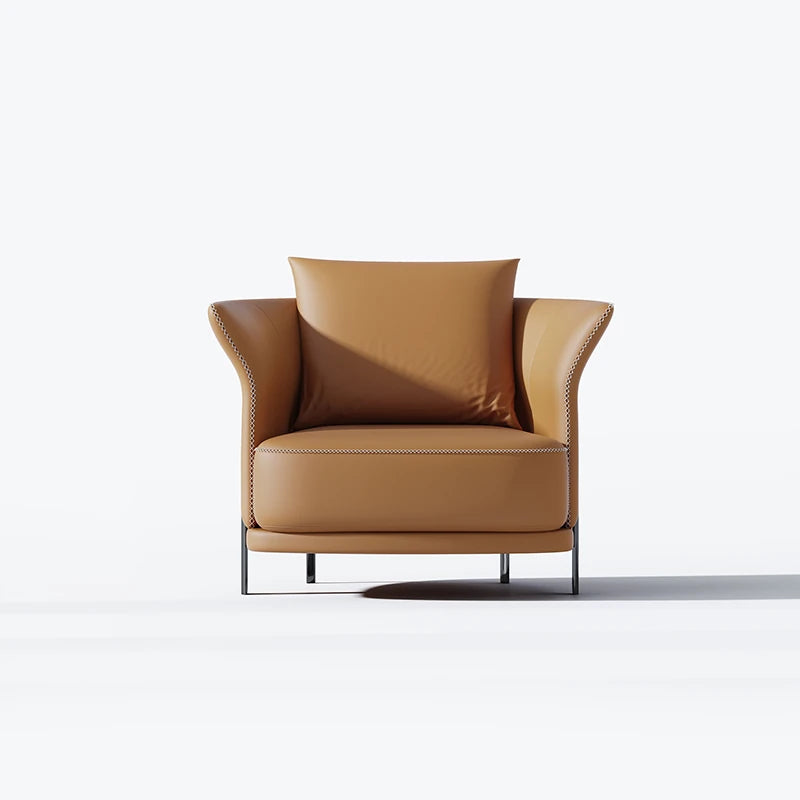 無垢材と本革使用のスタイリッシュチェア|リビングや書斎に最適な快適な座り心地 fmfd-5077