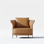 無垢材と本革使用のスタイリッシュチェア|リビングや書斎に最適な快適な座り心地 fmfd-5077