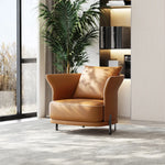 無垢材と本革使用のスタイリッシュチェア|リビングや書斎に最適な快適な座り心地 fmfd-5077