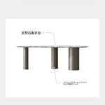 豪華な大理石テーブルセット - モダンデザインのダイニングテーブルとチェア6脚付き fmfd-5078