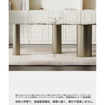 豪華な大理石テーブルセット - モダンデザインのダイニングテーブルとチェア6脚付き fmfd-5078