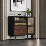 高級感溢れる多層板ステンレスキャビネット|ガラス?銅の優雅デザイン fmsjj-4198