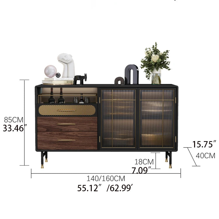 高級感溢れる多層板ステンレスキャビネット|ガラス?銅の優雅デザイン fmsjj-4198