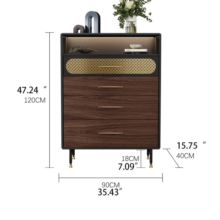 ステンレス&銅配合スタイリッシュキャビネット:高級感あふれる収納家具 fmsjj-4199