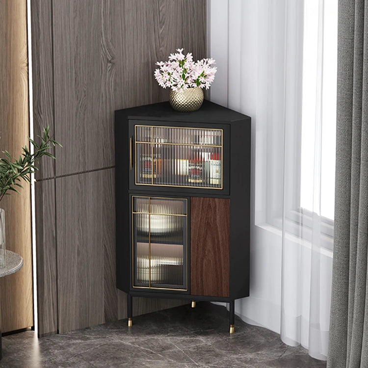 高級キャビネット 多層板×ステンレス×ガラス×銅モダンデザイン 収納力抜群 fmsjj-4200