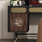 豪華な多層メイクアップテーブル ステンレスガラス仕上げ - あなたのビューティースペースにぴったりなエレガントなデザイン fmsjj-4202