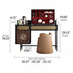 豪華な多層メイクアップテーブル ステンレスガラス仕上げ - あなたのビューティースペースにぴったりなエレガントなデザイン fmsjj-4202