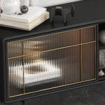 高級感溢れる多層板ステンレス製テレビ台|モダンな銅とガラスのデザイン fmsjj-4205