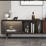 高級感溢れる多層板ステンレス製テレビ台|モダンな銅とガラスのデザイン fmsjj-4205