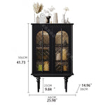 エレガントなケヤキ多層板ガラスのキャビネット|高級感溢れるデザイン収納家具 fmsjj-4207