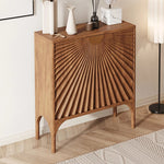 チェリー材とステンレスの洗練されたデザインキャビネット – おしゃれなインテリアに最適! fmsjj-4209