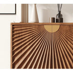 チェリー材とステンレスの洗練されたデザインキャビネット – おしゃれなインテリアに最適! fmsjj-4209