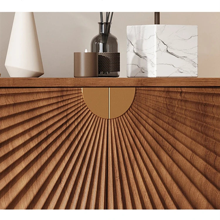 チェリー材とステンレスの洗練されたデザインキャビネット – おしゃれなインテリアに最適! fmsjj-4209