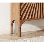 チェリー材とステンレスの洗練されたデザインキャビネット – おしゃれなインテリアに最適! fmsjj-4209