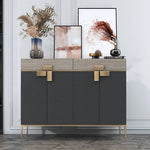 モダンな大理石とステンレスのキャビネット|高級感あふれるインテリア収納 fmsjj-4210