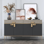 モダンな大理石とステンレスのキャビネット|高級感あふれるインテリア収納 fmsjj-4210