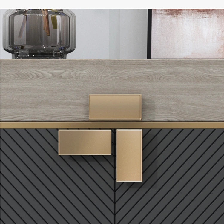 モダンな大理石とステンレスのキャビネット|高級感あふれるインテリア収納 fmsjj-4210