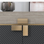 モダンな大理石とステンレスのキャビネット|高級感あふれるインテリア収納 fmsjj-4210