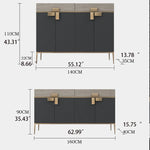 モダンな大理石とステンレスのキャビネット|高級感あふれるインテリア収納 fmsjj-4210