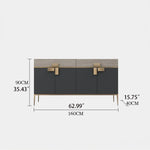 モダンな大理石とステンレスのキャビネット|高級感あふれるインテリア収納 fmsjj-4210