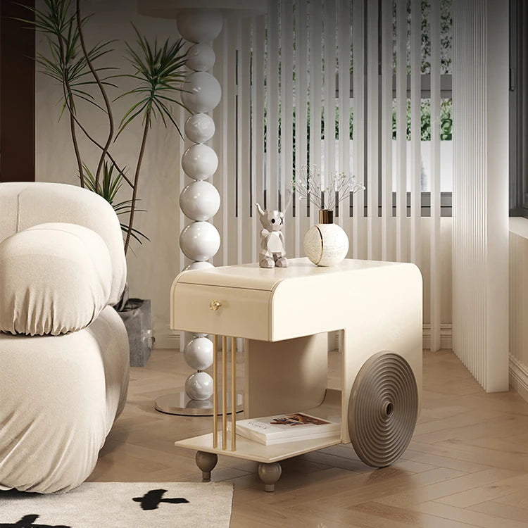 モダンデザインのチェリー材&銅製センターテーブル - 洗練されたリビング空間にピッタリ fmsjj-4212