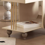 モダンデザインのチェリー材&銅製センターテーブル - 洗練されたリビング空間にピッタリ fmsjj-4212