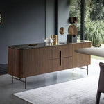 ラグジュアリーな大理石&ステンレスキャビネット ─ モダンなデザインで魅力的なリビングに! fmsjj-4216