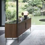 ラグジュアリーな大理石&ステンレスキャビネット ─ モダンなデザインで魅力的なリビングに! fmsjj-4216