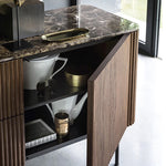ラグジュアリーな大理石&ステンレスキャビネット ─ モダンなデザインで魅力的なリビングに! fmsjj-4216