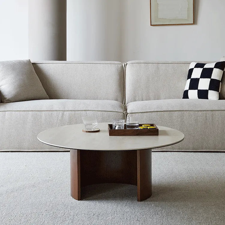 ラグジュアリーなリビングに最適!セラミックガラス製センターテーブル【高品質?スタイリッシュ】 fmus-4077