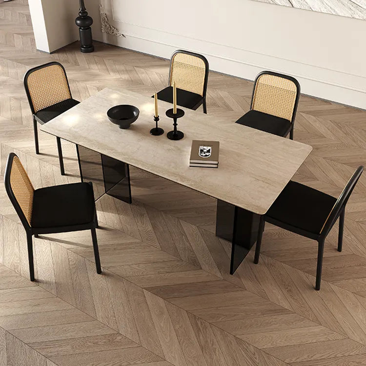 高級感あふれるセラミック×ガラスモダンテーブル|スタイリッシュなダイニングに最適 fmus-4082