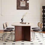 アッシュ材とラタンのモダンチェア - PUレザーとステンレスフレームの高級デザインチェア fmus-4086