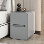 モダンなデザインのナイトテーブル | パイン材とPUレザー製 | シンプル収納で使いやすい! fmxjs-5340