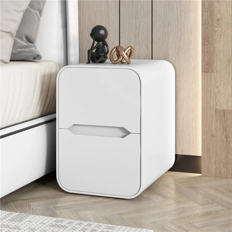 モダンなデザインのナイトテーブル | パイン材とPUレザー製 | シンプル収納で使いやすい! fmxjs-5340