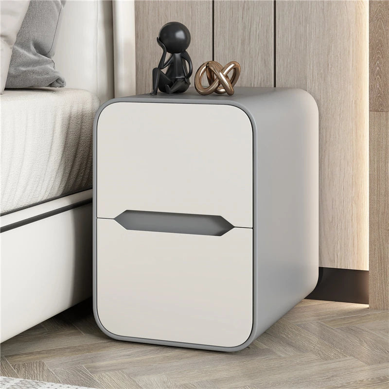 モダンなデザインのナイトテーブル | パイン材とPUレザー製 | シンプル収納で使いやすい! fmxjs-5340