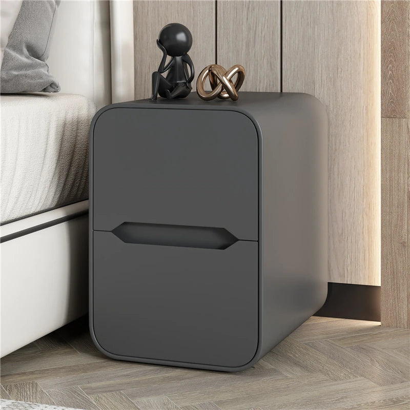 モダンなデザインのナイトテーブル | パイン材とPUレザー製 | シンプル収納で使いやすい! fmxjs-5340