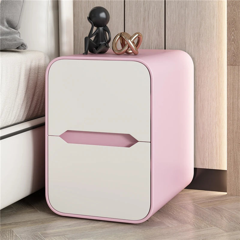 モダンなデザインのナイトテーブル | パイン材とPUレザー製 | シンプル収納で使いやすい! fmxjs-5340