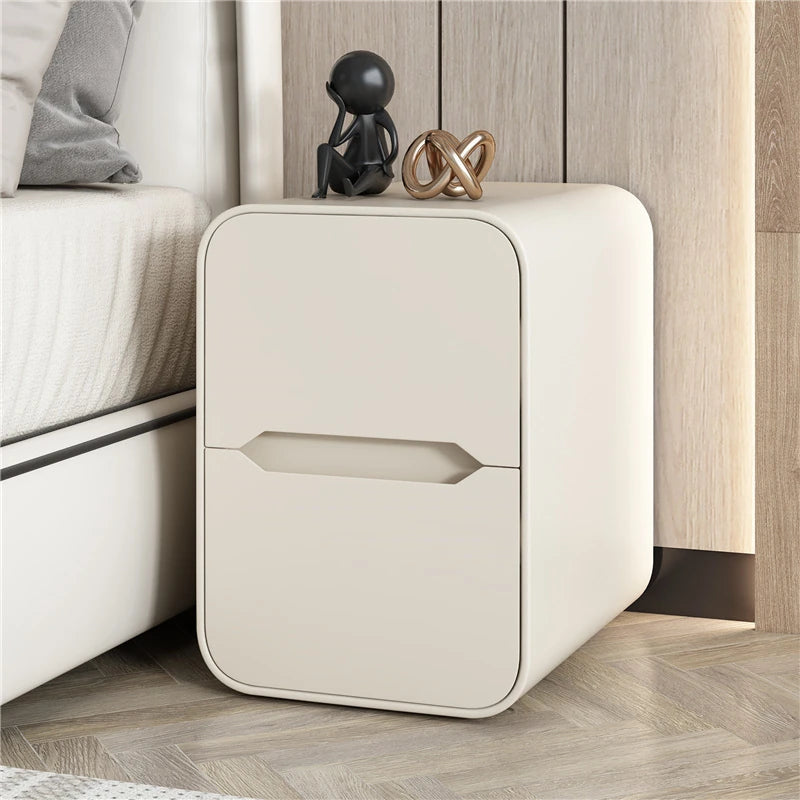 モダンなデザインのナイトテーブル | パイン材とPUレザー製 | シンプル収納で使いやすい! fmxjs-5340