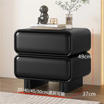 モダンパイン製ナイトテーブル - PUレザー仕上げ、スタイリッシュな収納オプション fmxjs-5343